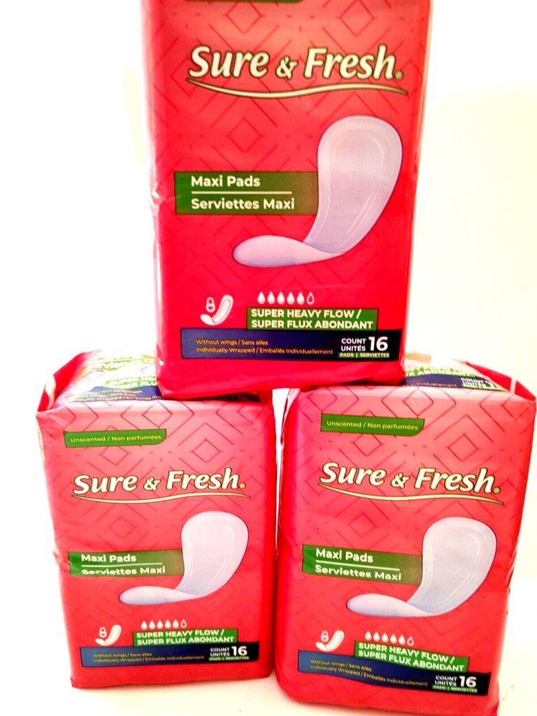 Toallas Femeninas Sure & Fresh – Paquete de 16 piezas