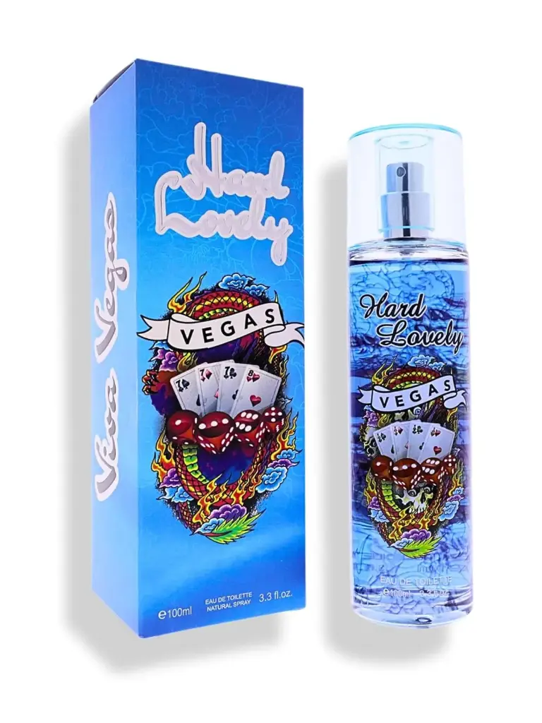  HARD LOVELY VIVA LAS VEGAS EAU DE TOILETTE 3.4 FL. OZ. Fragancia oriental Fougere para hombre. 
