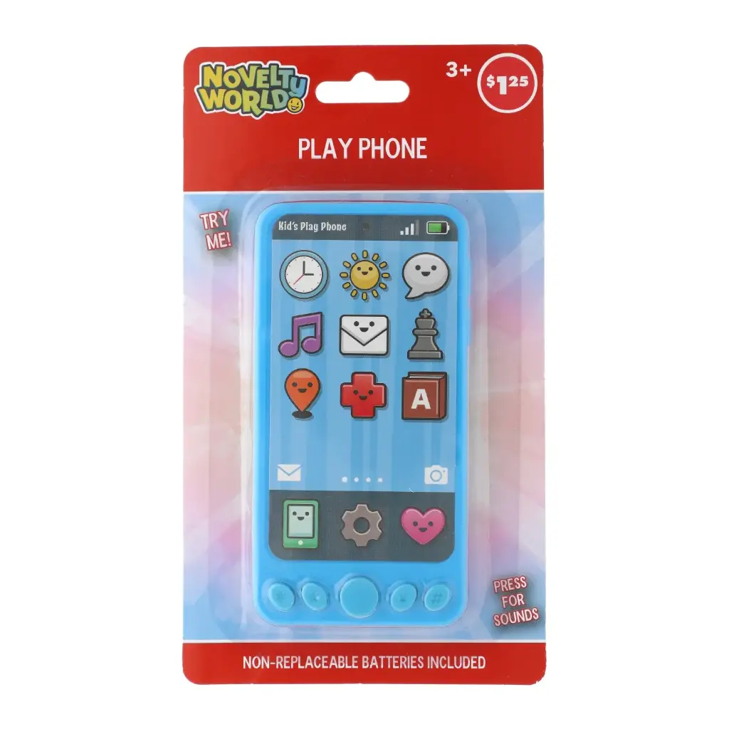 Teléfono de Juguete para Niños, Color Azul con Sonidos y Luces