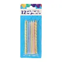 Paquete de Velas Decorativas: Colores Pastel y Dorado (Set de Velas)