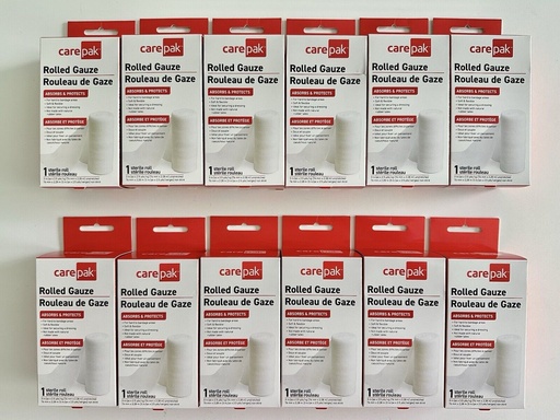 Venda de Gasa Enrollada "Care Pack" - Ideal para Primeros Auxilios y Cuidado de Heridas